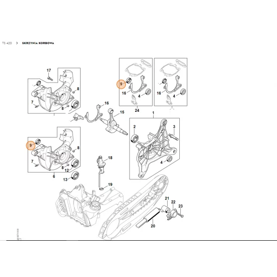 STIHL uszczelniacz od strony koła magnesowego TS 420 9640 003 1570